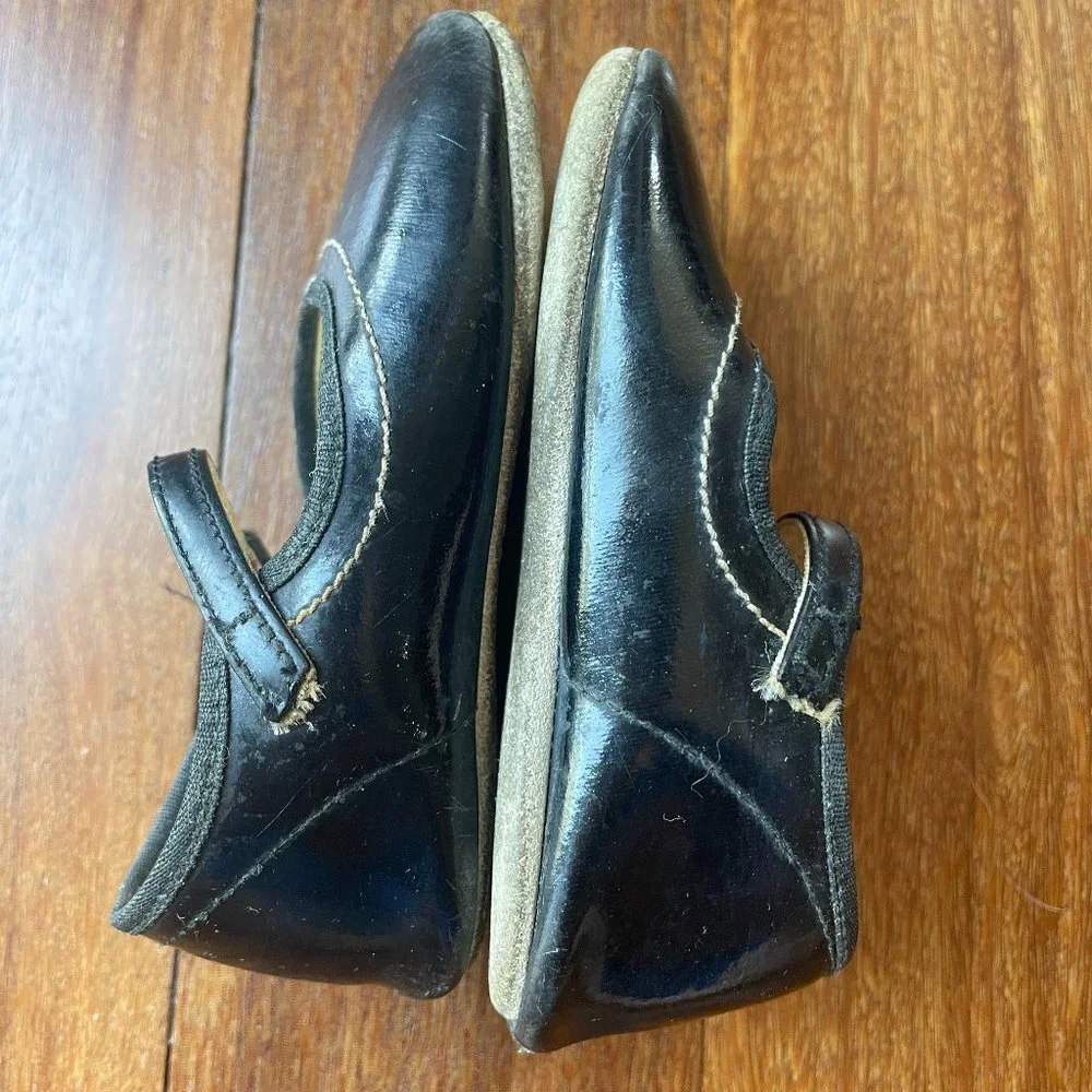 Vintage Black Mary Jane Dress Baby Shoes